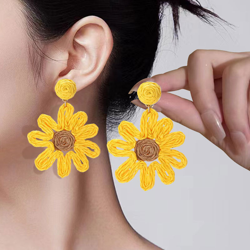 High-grade Silver Pin Earrings Women's Bohemian Style Ornament