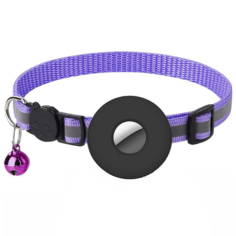 Airtag Pet Collar With Bell Reflective Adjustable Anti-lost Cat Dog Collar - EL CHEG
