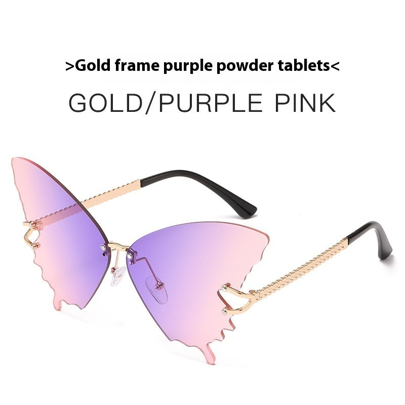 New Butterfly Sunglasses Female Fashion Large Rim Gradient Color Sunglasses