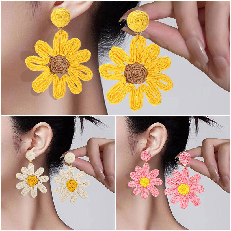 High-grade Silver Pin Earrings Women's Bohemian Style Ornament