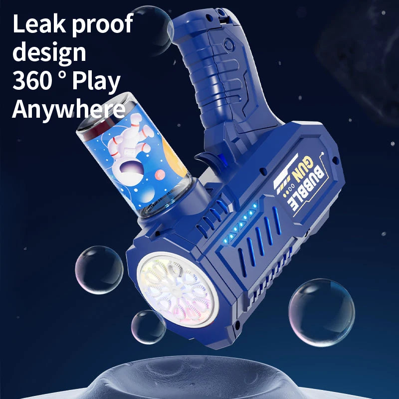 One Pack Of Children's 10 Launcher Handheld Portable Electric Automatic Bubble Gun LED Light For Boys And Girls - EL CHEG