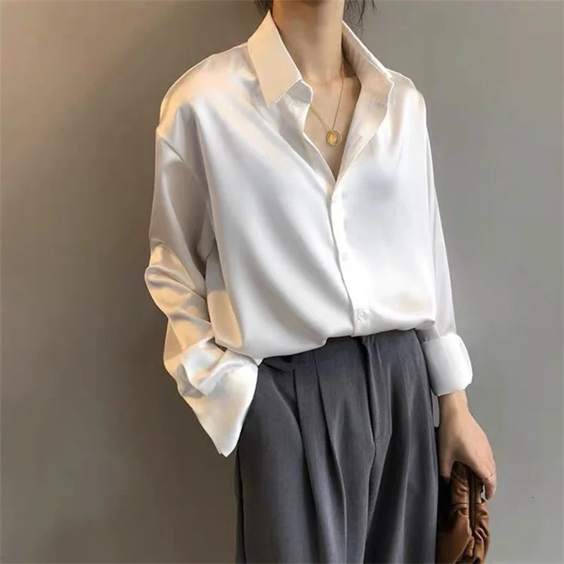 Woman Spring Autumn Style Blouses Shirts Lady Casual Long Sleeve Turn-down Collar Blusas Tops DF4849 - EL CHEG