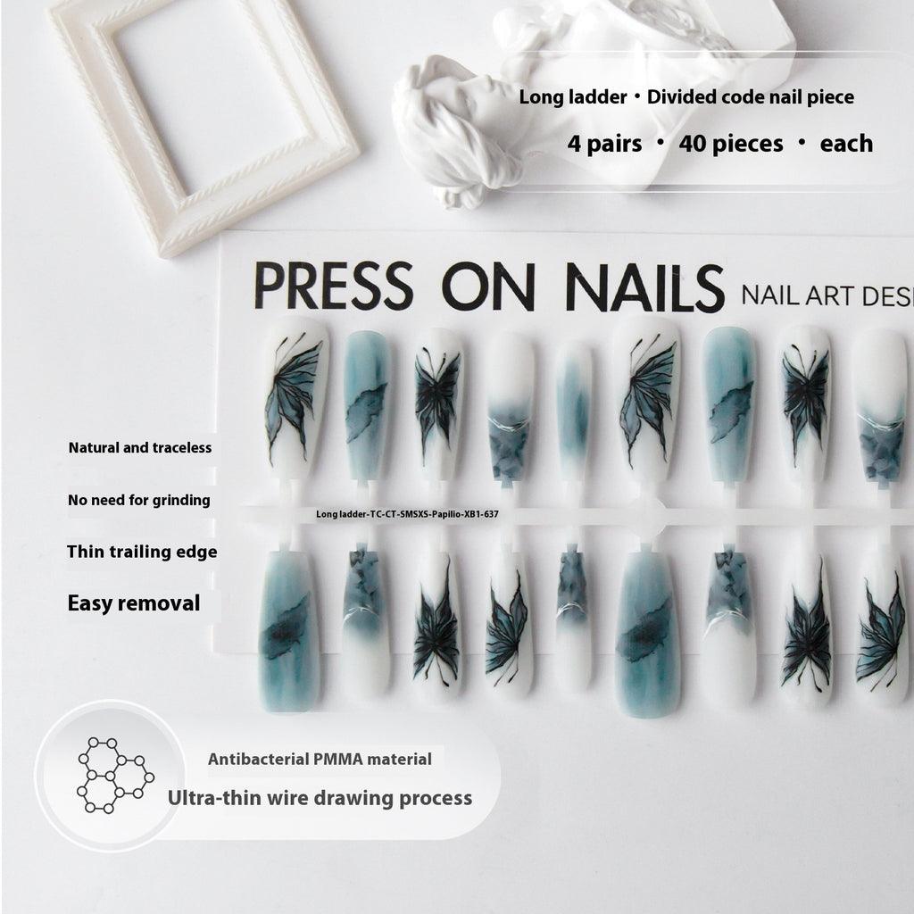 Ancient Style New Chinese Style Wear Nail Tip French Autumn And Winter Background Color - EL CHEG