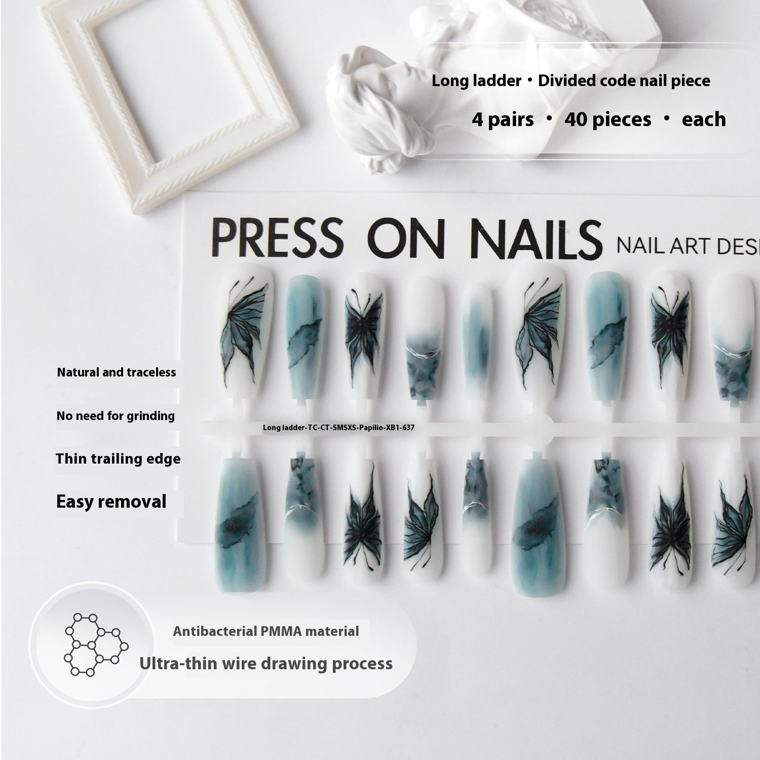 Ancient Style New Chinese Style Wear Nail Tip French Autumn And Winter Background Color - EL CHEG