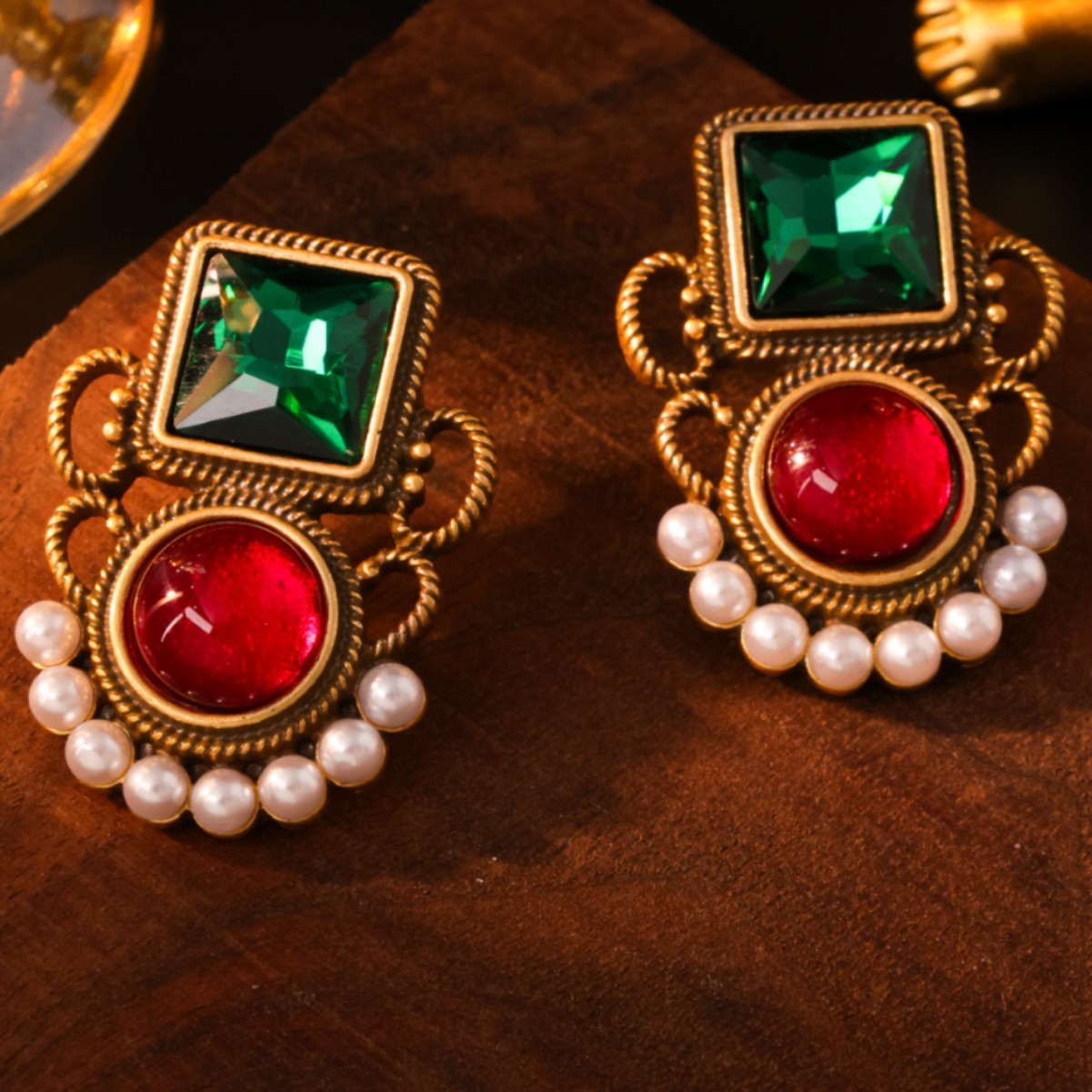 Colorful Jelly Vintage Graceful Colored Glaze Flower Earrings