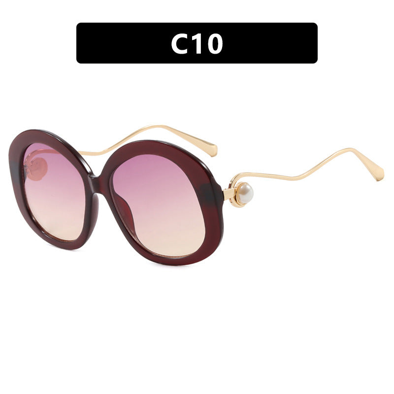 Plain Personality Vintage Pearl Anti-blue Light Glasses