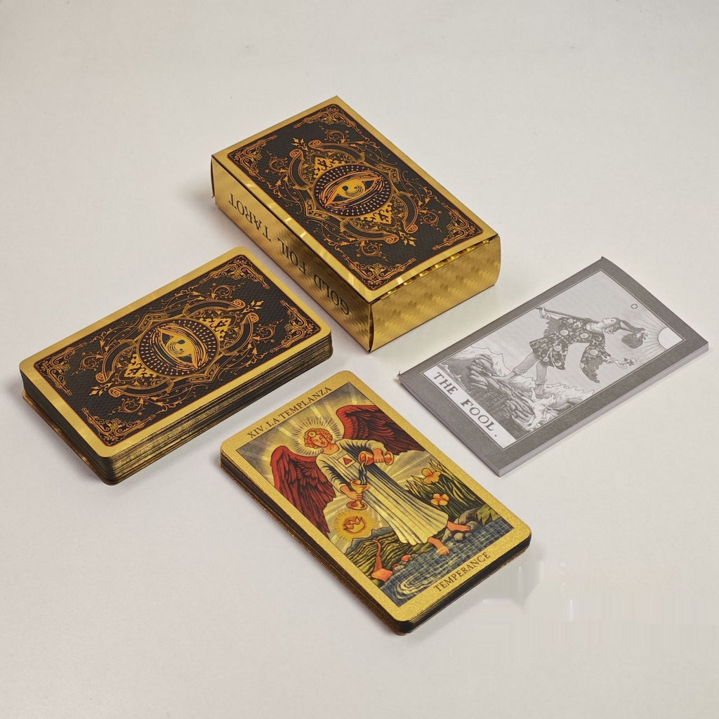 Gold Foil Tarot Card Plastic Waterproof Tarot Card Full Set Color Printing Tarot Card