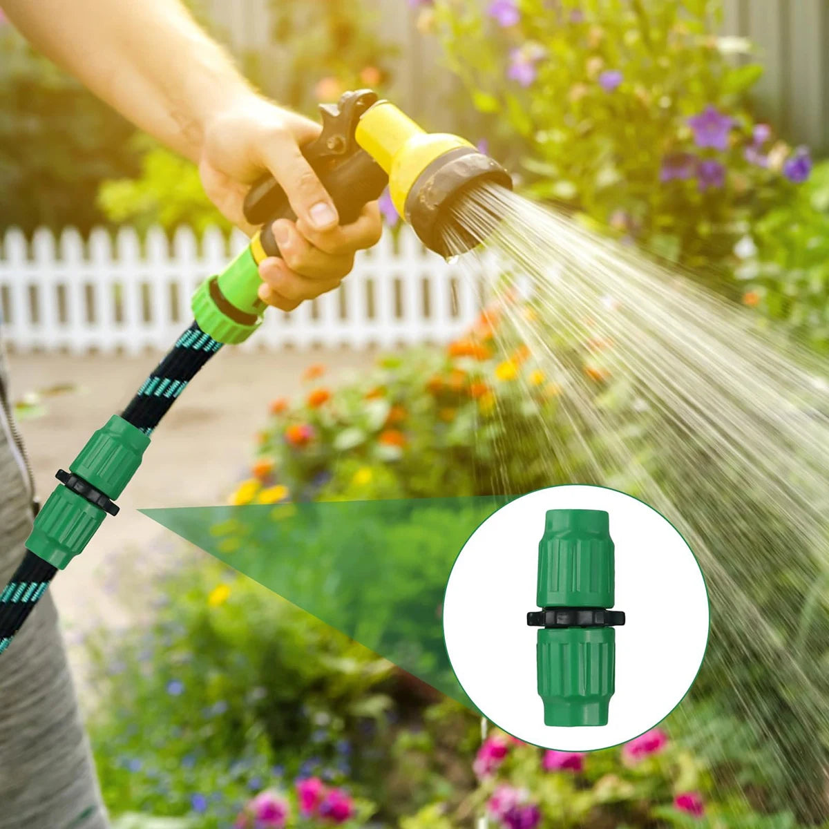 Expandable Garden Hose Repair Kit, Hose Connector Fitting for 5/8" 3/4" Hose Garden Hose Parts Connectors, Hose Repair Connector - EL CHEG