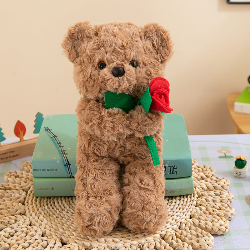 Holding Flower Bear Love Bear Plush Toy.