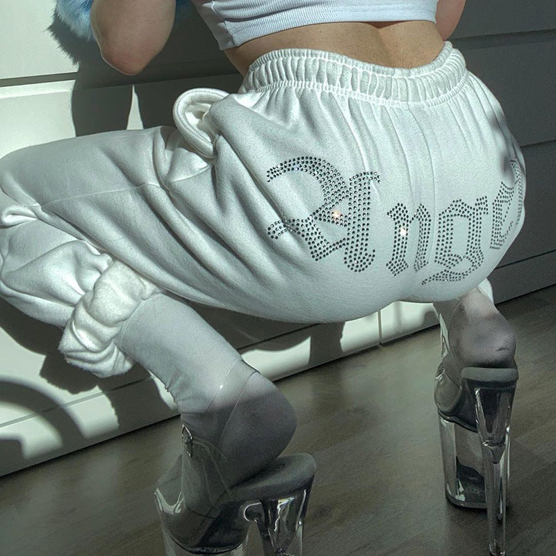 Rhinestone Slim Pants Women's Autumn