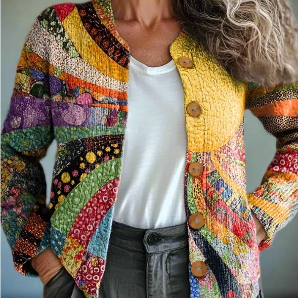 Women's Printed Wear Cardigan Knitted Coat