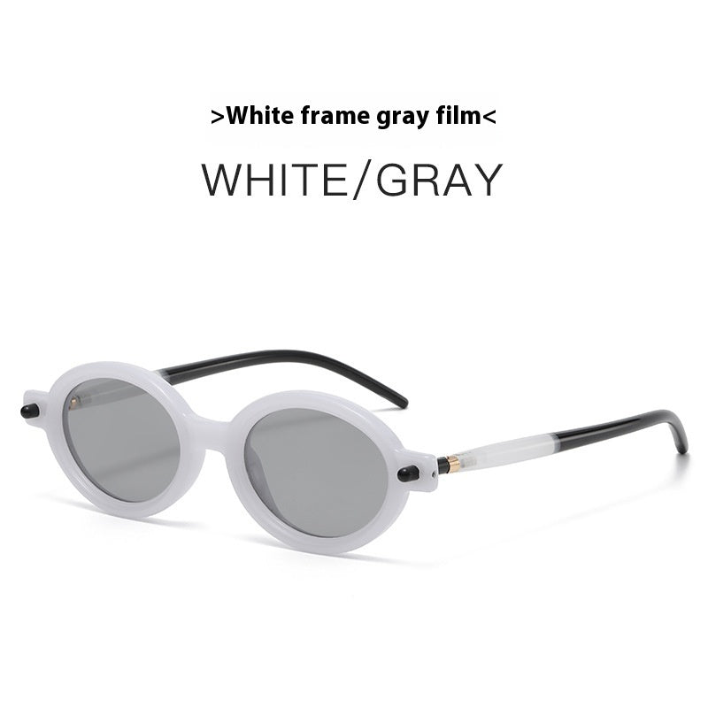 Retro Artistic Oval Frame Sunglasses Modern Charming Anti-blue Light Sunglasses