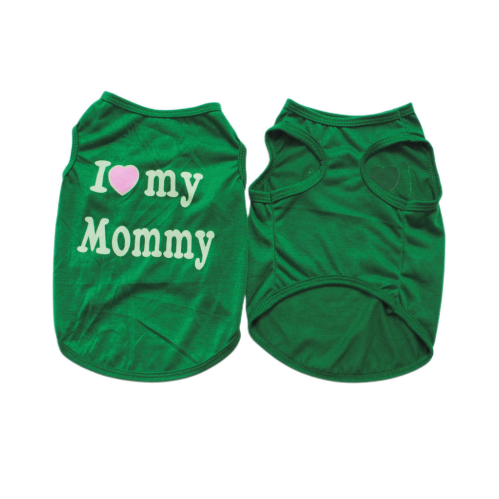 Pet Puppy Clothes Vest Classic Look Love Dad Love Mom