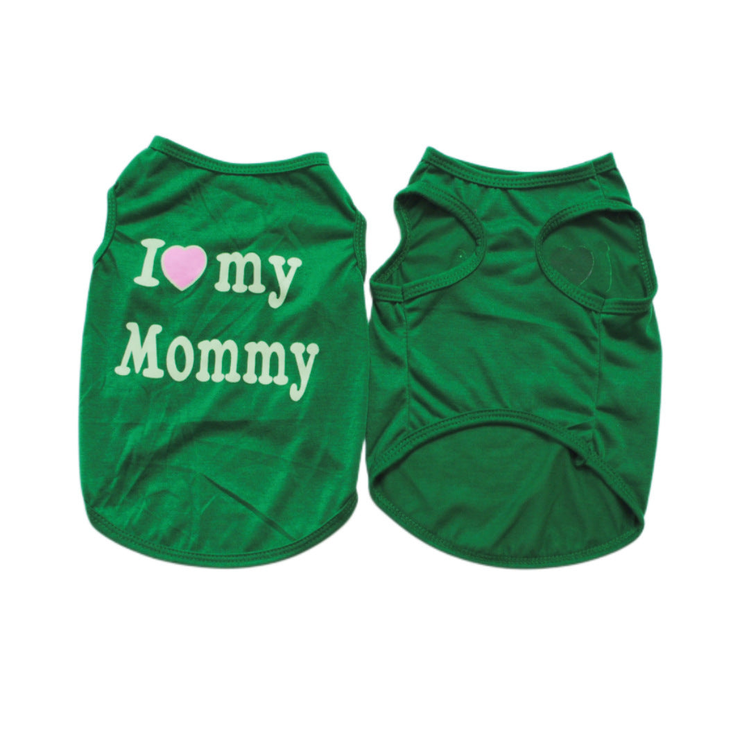 Pet Puppy Clothes Vest Classic Look Love Dad Love Mom