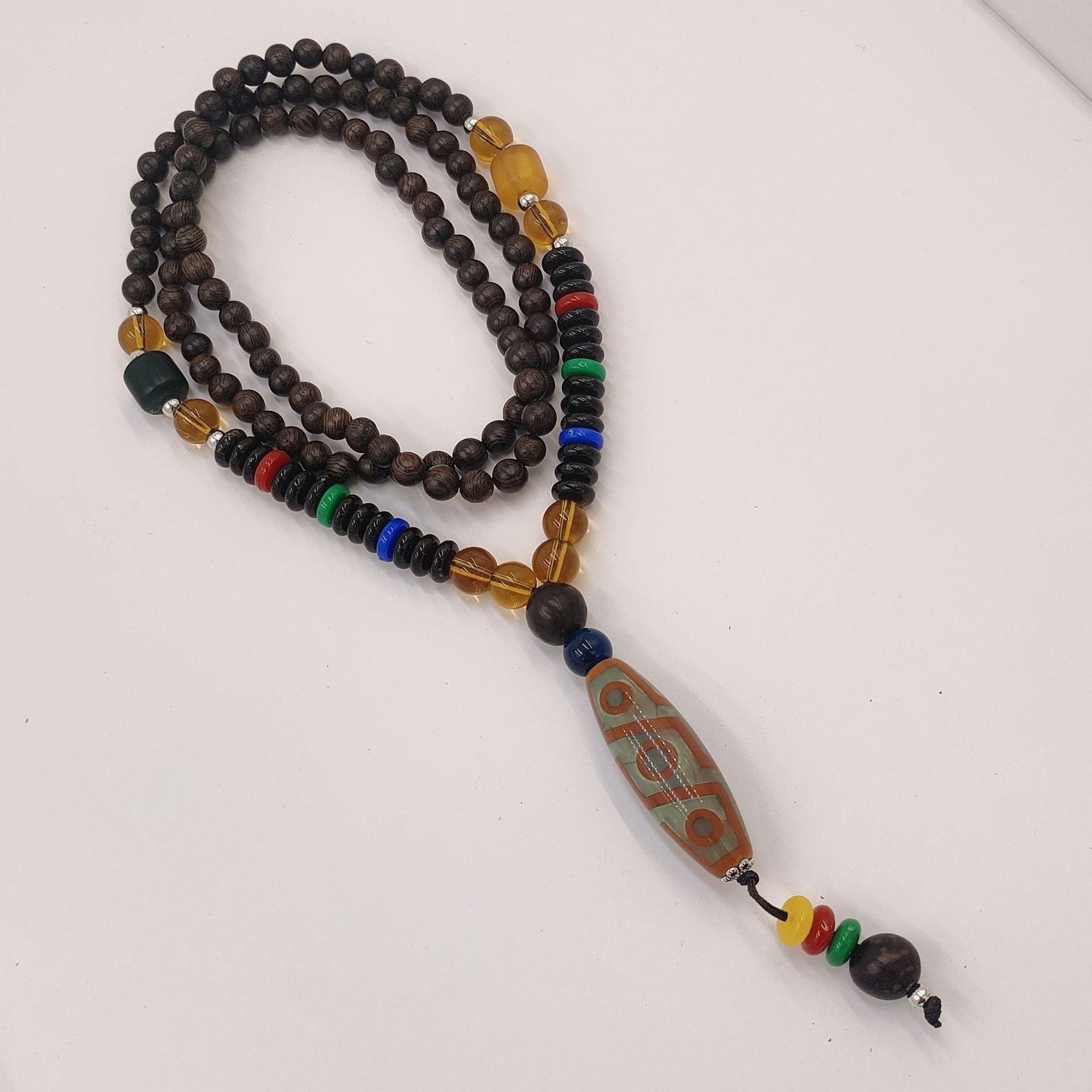 Retro Ethnic Sweater Chain Long Wooden Pendant