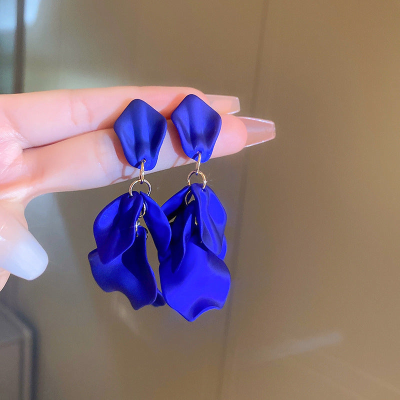 Spray Paint Flower Tassel Earrings Vacation Style Sweet And Simple