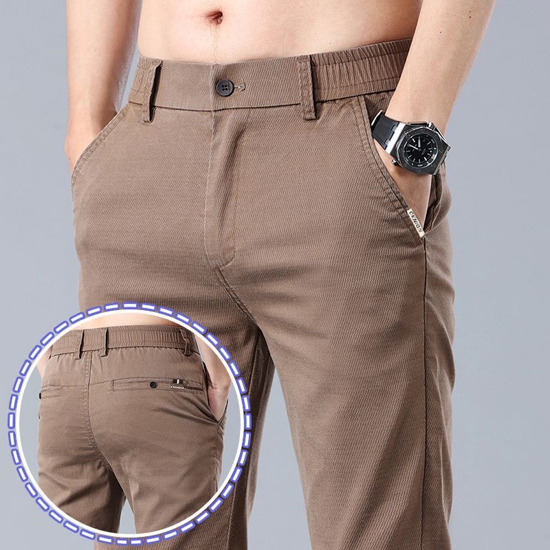 Men's Straight Leg Slim Fit Elastic Work Pants