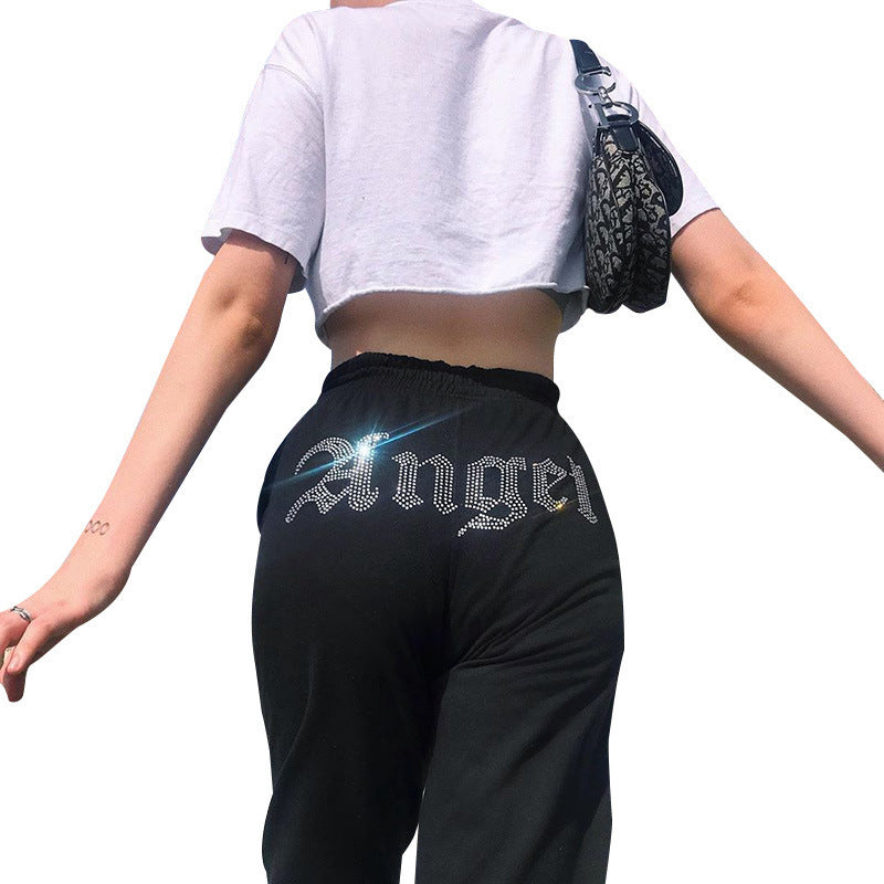 Rhinestone Slim Pants Women's Autumn