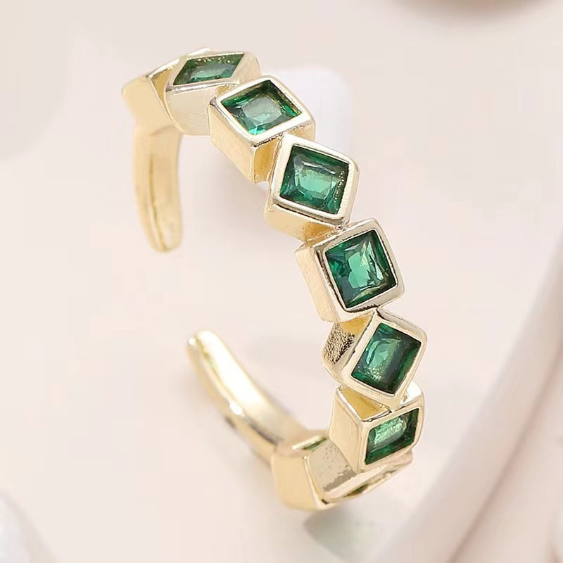 Fashionable All-match High-grade Retro Beccarite Ring