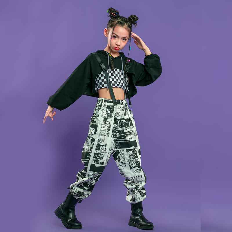 Children's Navel Hip-hop Suit Performance Costume