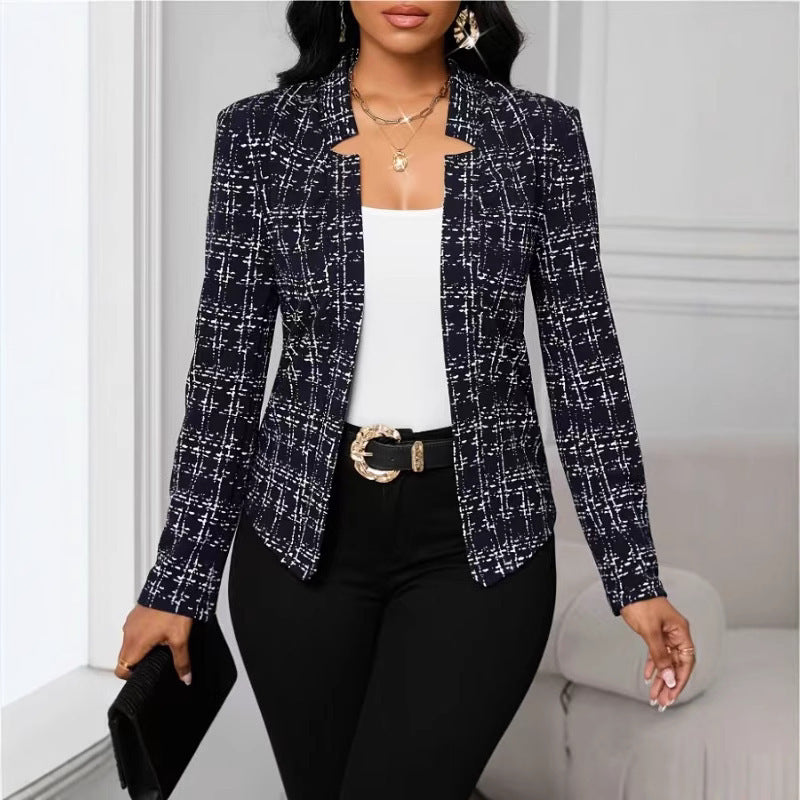 Women's Fashion Graceful Personality Plaid Coat