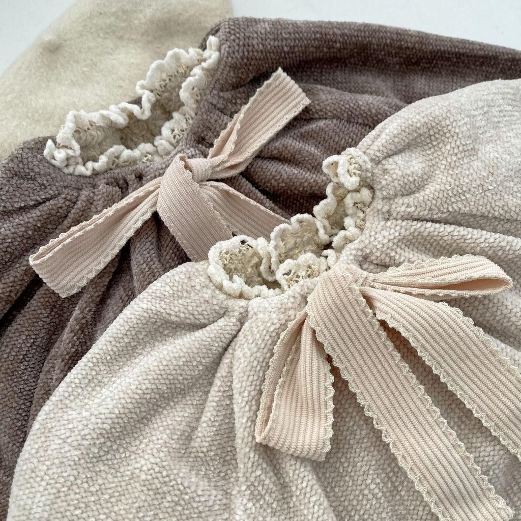 Infant Children's Pullover Suit Bow Outfit Top Pants