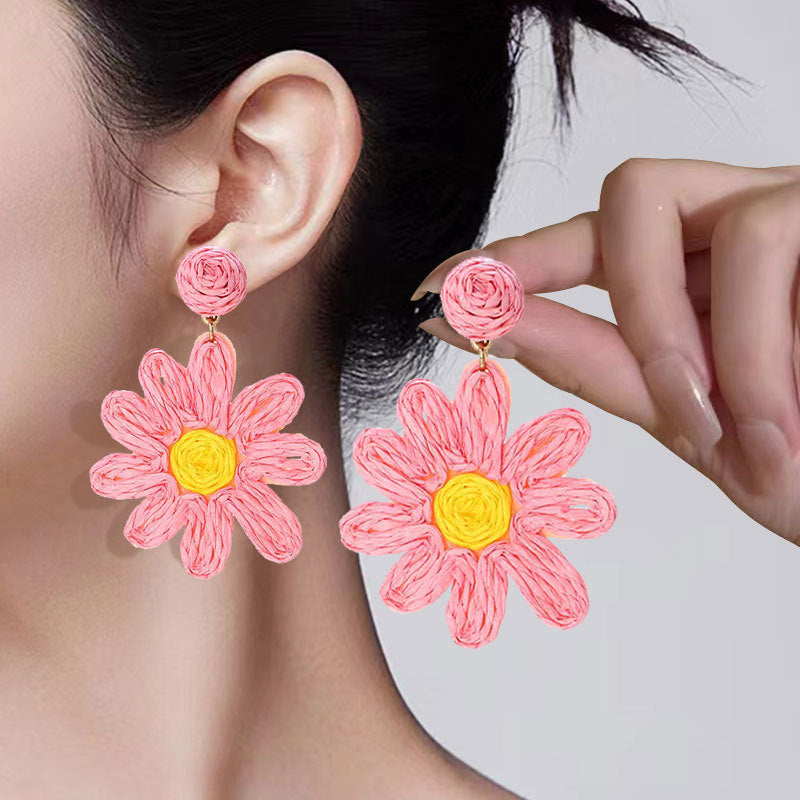 High-grade Silver Pin Earrings Women's Bohemian Style Ornament