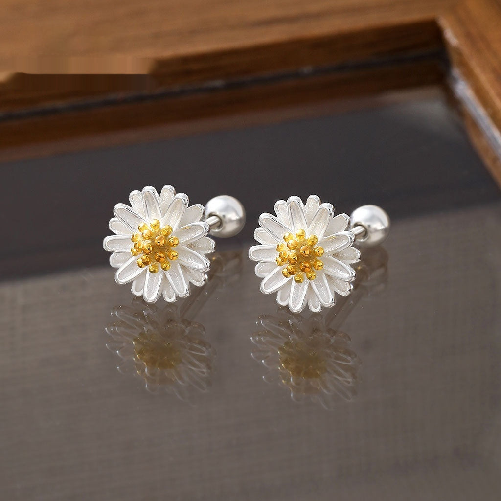 S999 Silver Mori Fashion Little Stud Earrings For Women