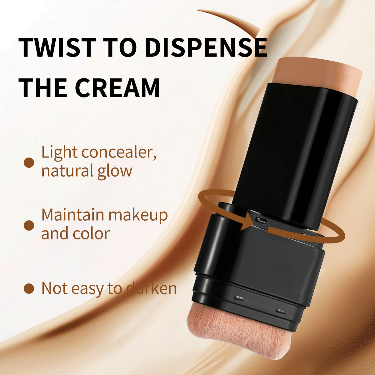 Concealer Waterproof Double-ended Makeup Brush 2-in-1 Stick Foundation - EL CHEG