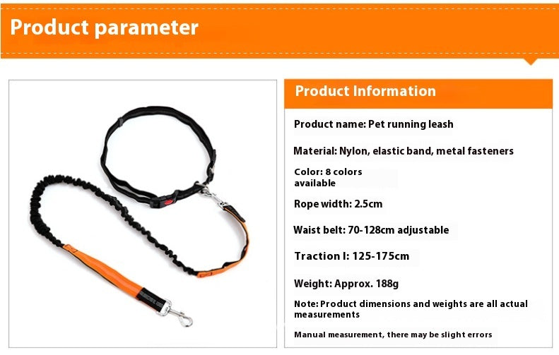Fast selling new factory fitness belt, nylon dog rope sports pet products, dog running reflex traction rope - EL CHEG