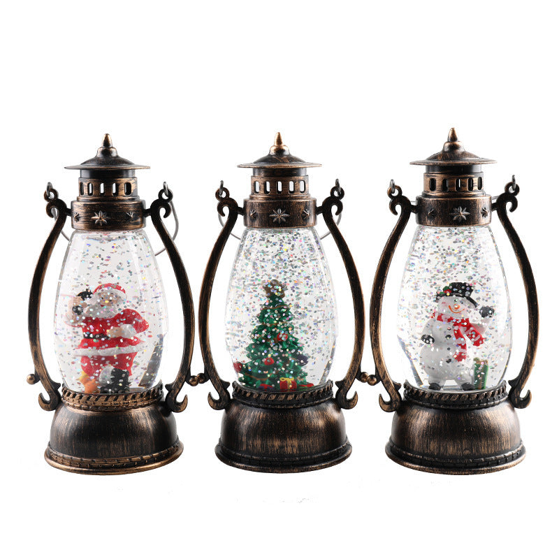 Crystal Ball Light-emitting Portable Oil Lamp Snow Christmas Desktop Decoration