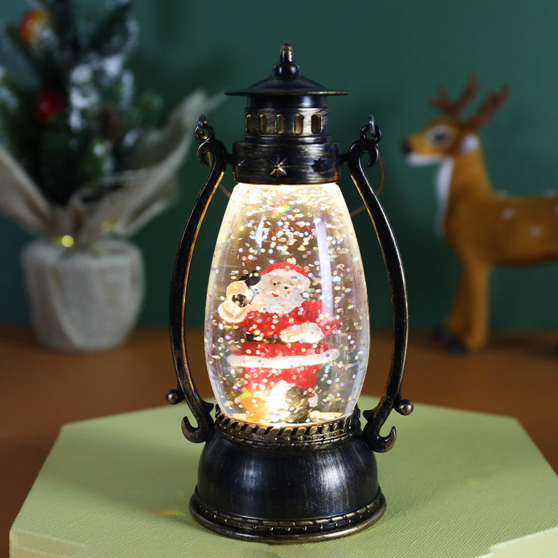 Crystal Ball Light-emitting Portable Oil Lamp Snow Christmas Desktop Decoration