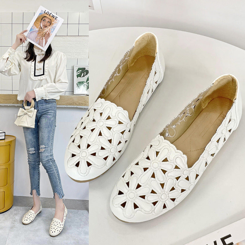 Soft Bottom Casual Hollow Breathable Flat Lazybones' Shoes