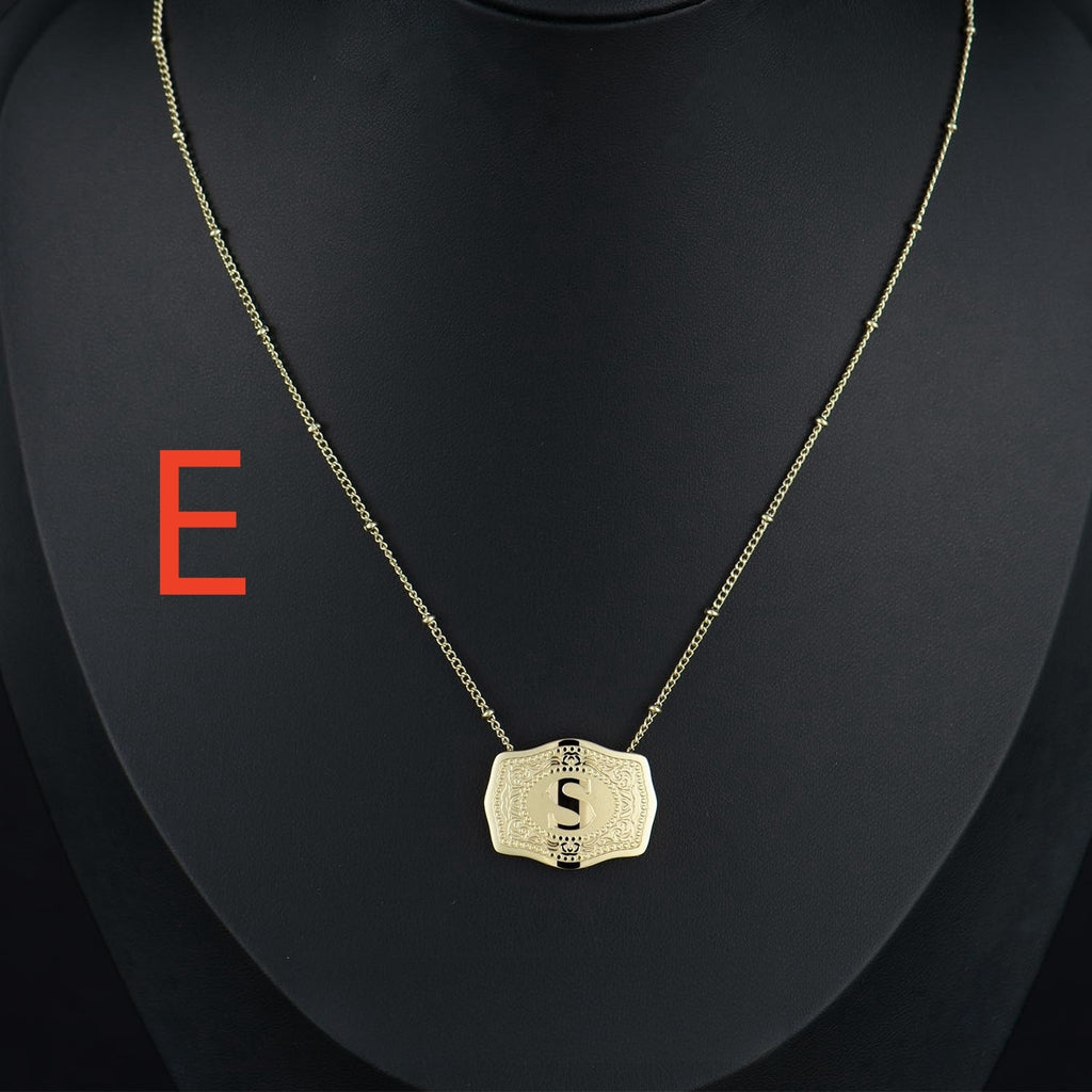 Gold-plated Embossed Slim Chain Adjustable Necklace
