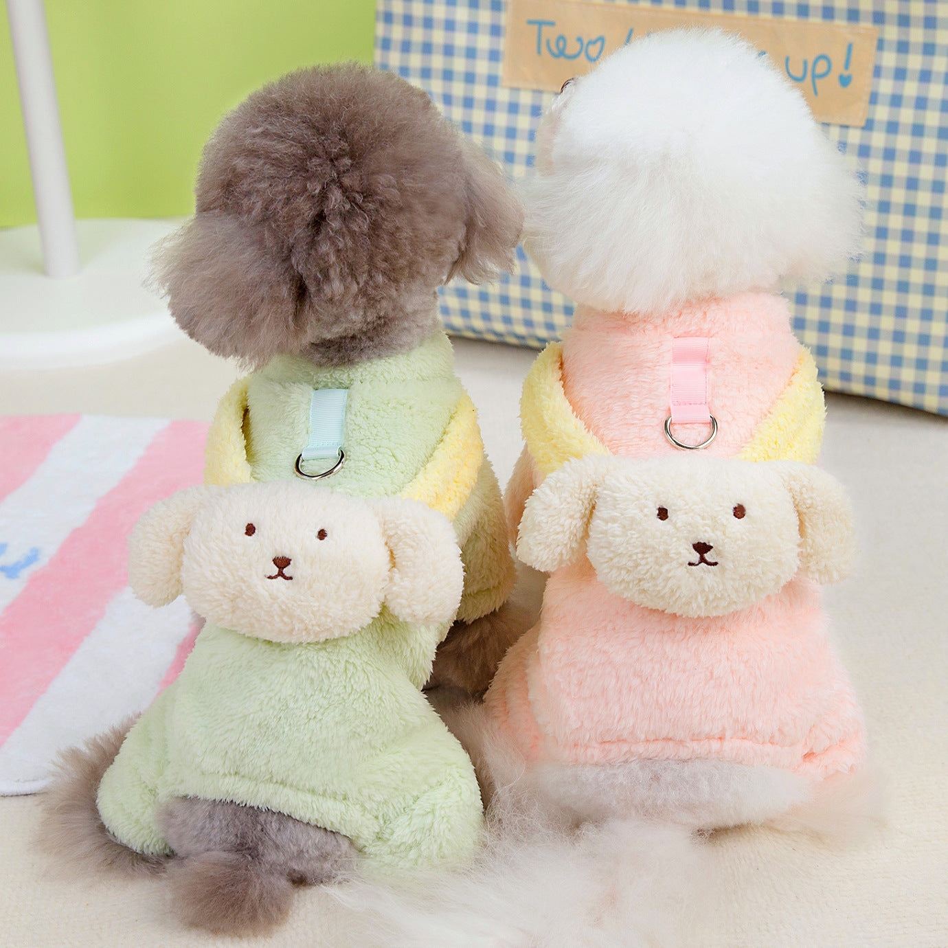 Small Dog Clothing Back Dog Four Legs Fluffy Jacket