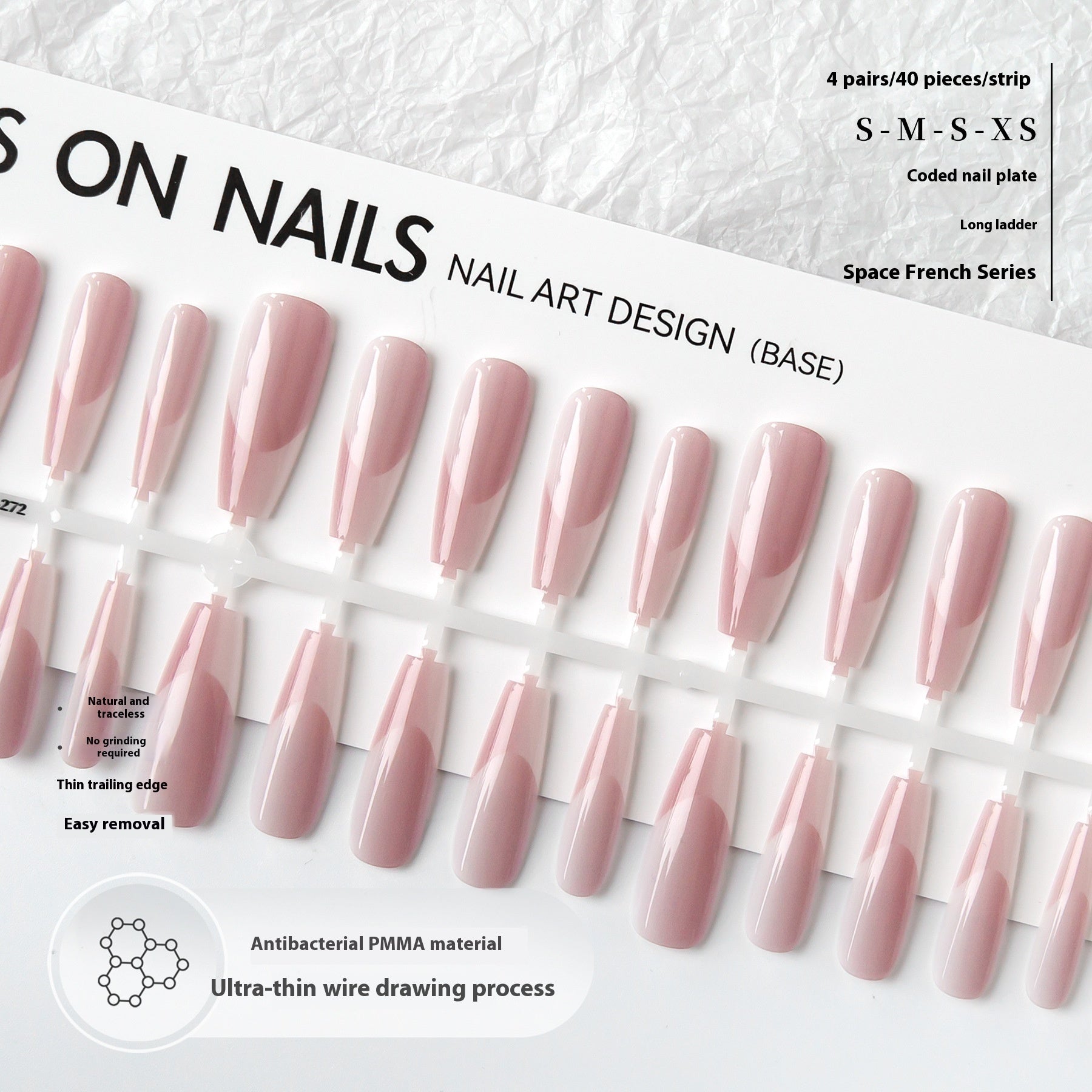 High-grade Long Crystal Plated Frosted Seal Nail Sticker - EL CHEG