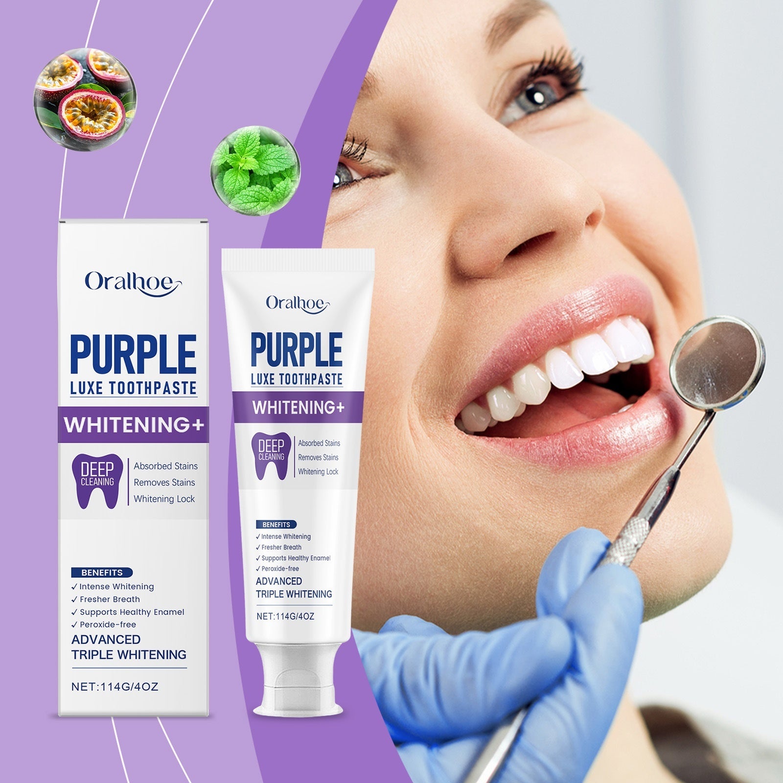 Daily Gentle Care Physical Color Mixing Purple Toothpaste - EL CHEG