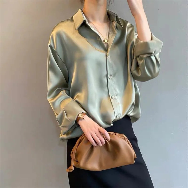 Woman Spring Autumn Style Blouses Shirts Lady Casual Long Sleeve Turn-down Collar Blusas Tops DF4849 - EL CHEG