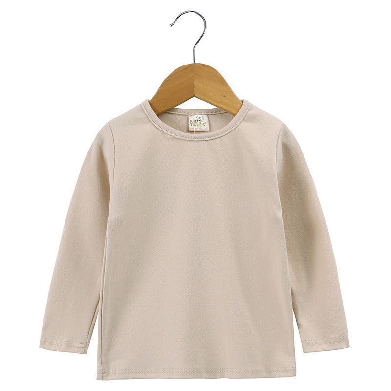 Medium And Large Children's Long Sleeve Bottoming Shirt Children's Round Neck T-shirt