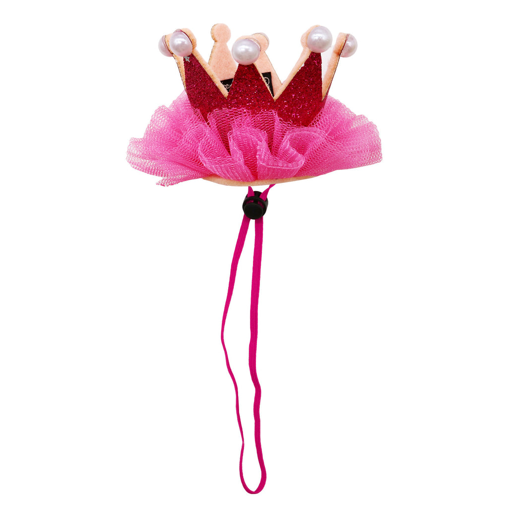 New Pet Dog Crown Hat Mesh Birthday Party