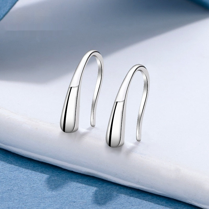 Silver Water Drop Ear Hook Female Simple Cold Style