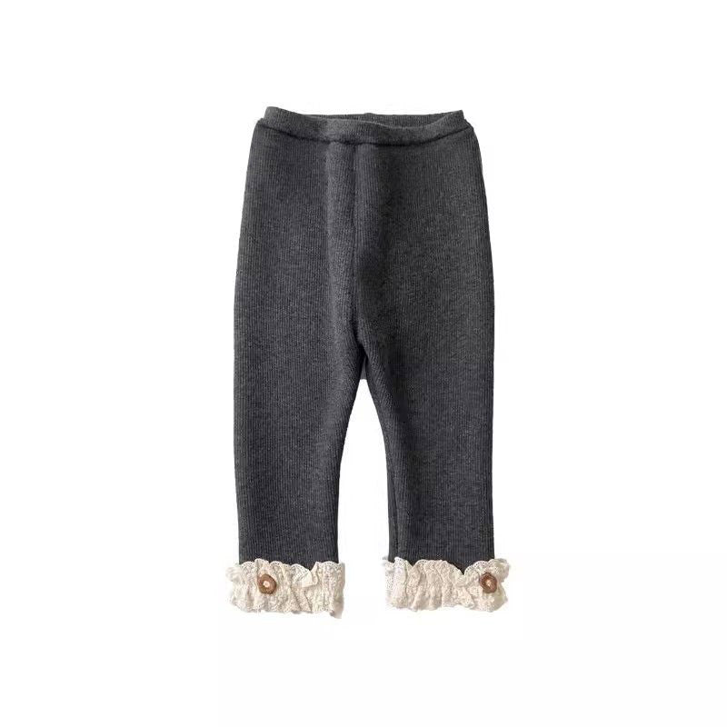 Girls' Velvet Padded Leggings All-matching Warm Pants