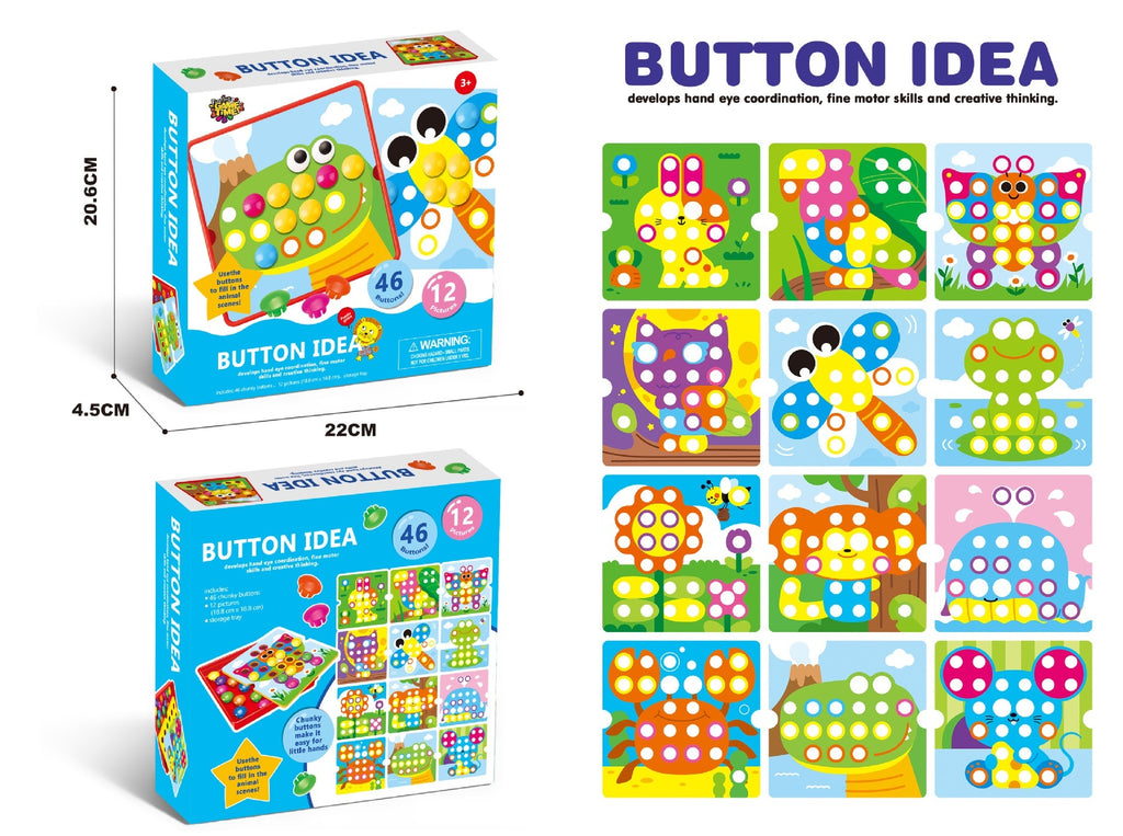 Children's Button Puzzle Mushroom Nail Early Education Perception Educational Toys.