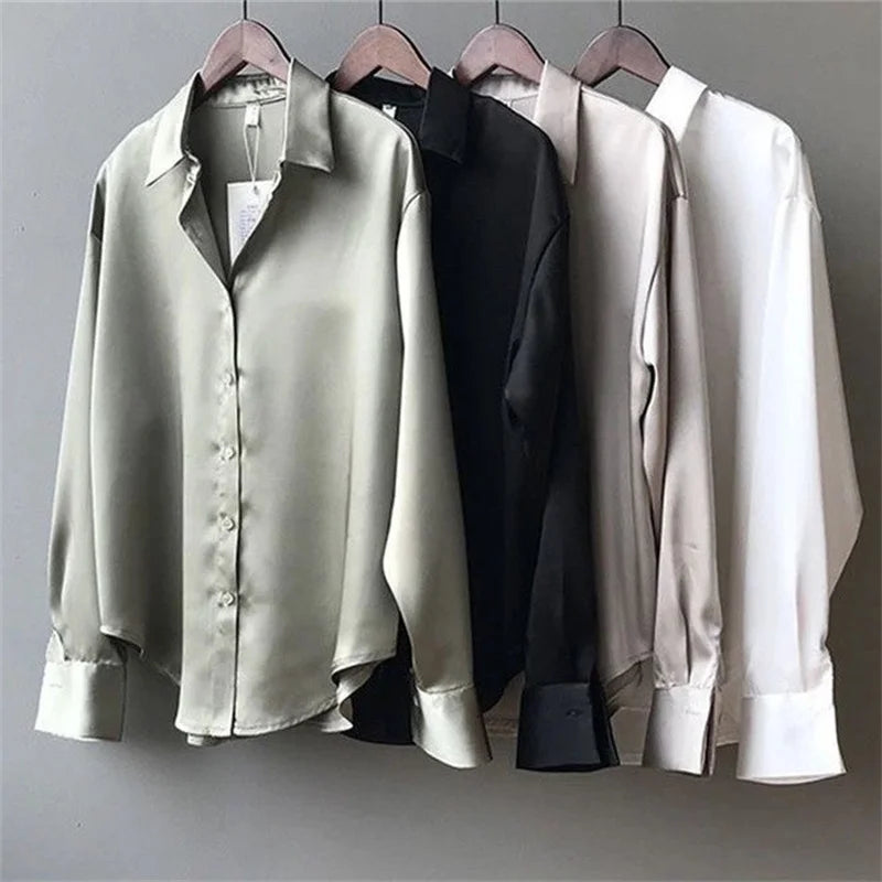 Woman Spring Autumn Style Blouses Shirts Lady Casual Long Sleeve Turn-down Collar Blusas Tops DF4849 - EL CHEG