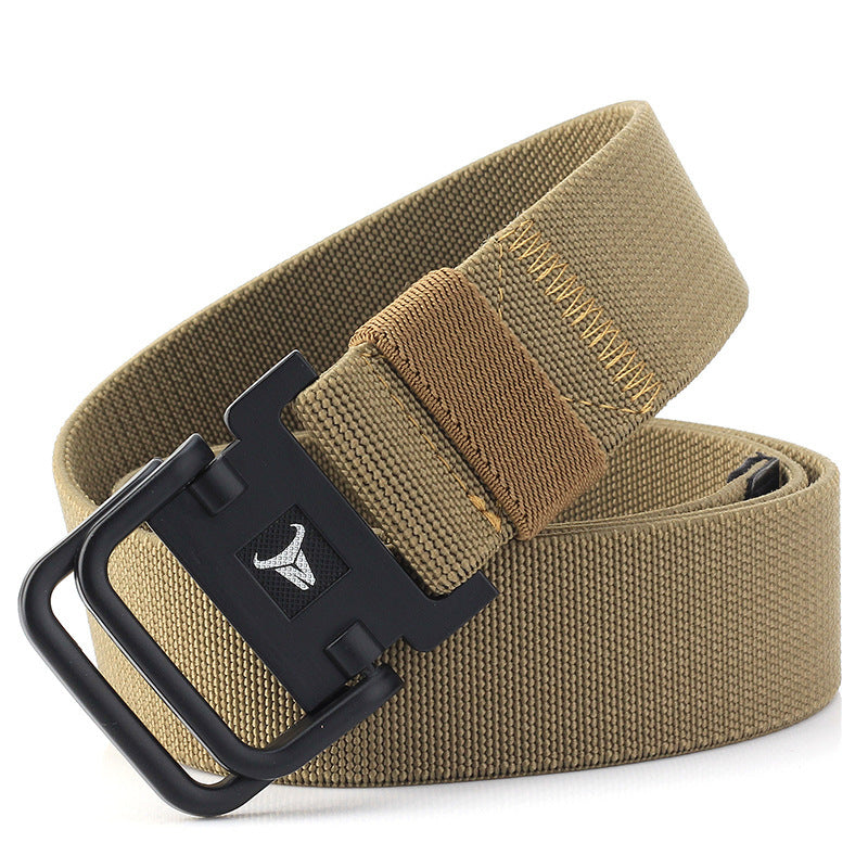 Double Ring Buckle Nylon Elastic Band Durable Canvas Belt