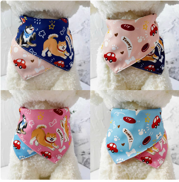 Shiba Inu Color Matching Triangular Binder Can Be Worn On Both Sides