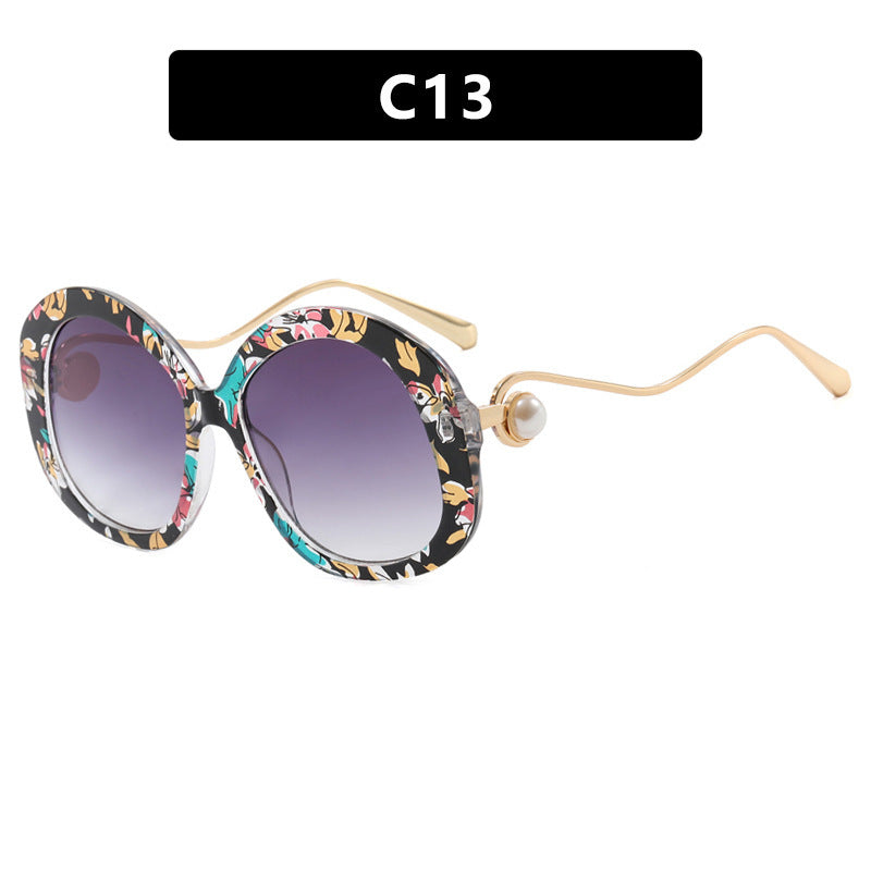 Plain Personality Vintage Pearl Anti-blue Light Glasses