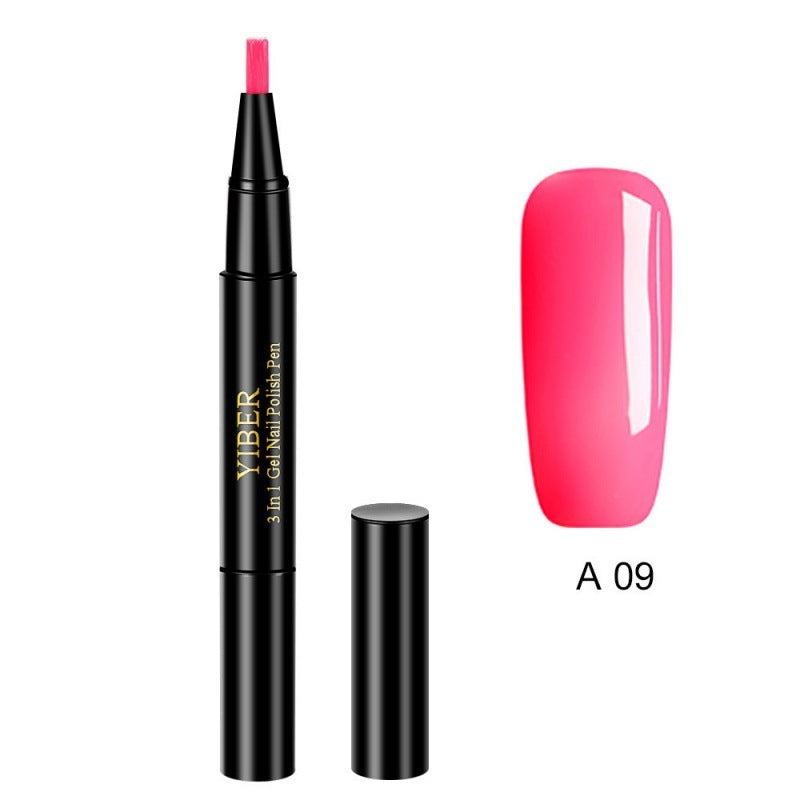 5pcs Nail Polish Pen 3 In 1 One Step Glue Pen Multicolor - EL CHEG