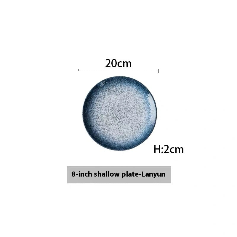 Retro Ceramic Shallow Plate Creative Color Glaze Plate Dish