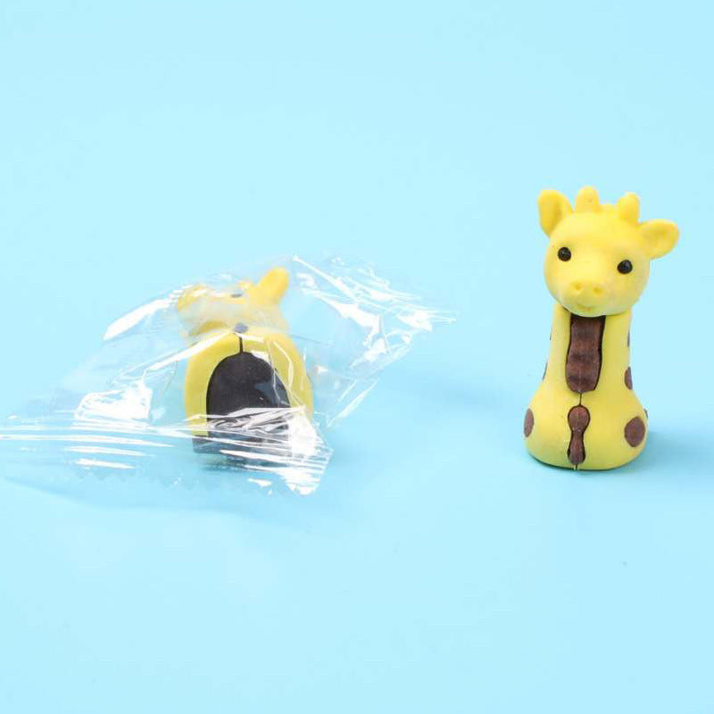 Elementary School Student Three-dimensional Animal Cartoon Cute Stationery Modeling Ordinary Child Eraser.
